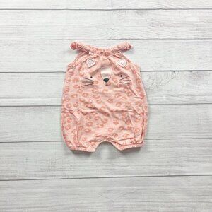 Next Baby Girl Pink Leopard Cheetah Print Romper 3-6 Months